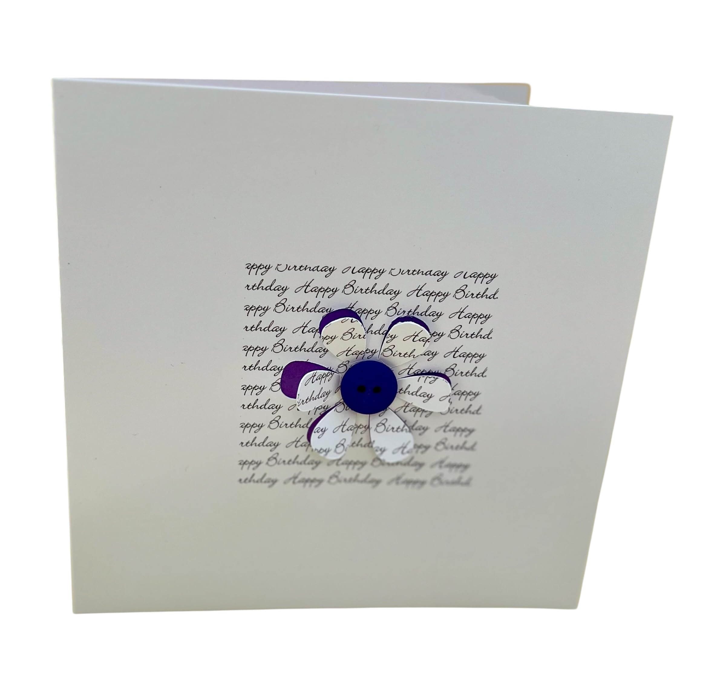 Birthday Card with Button Flower - Paper cut - Handmade Greeting Card - for her, wife, sister, friend, Mum, Mother, Grandmother