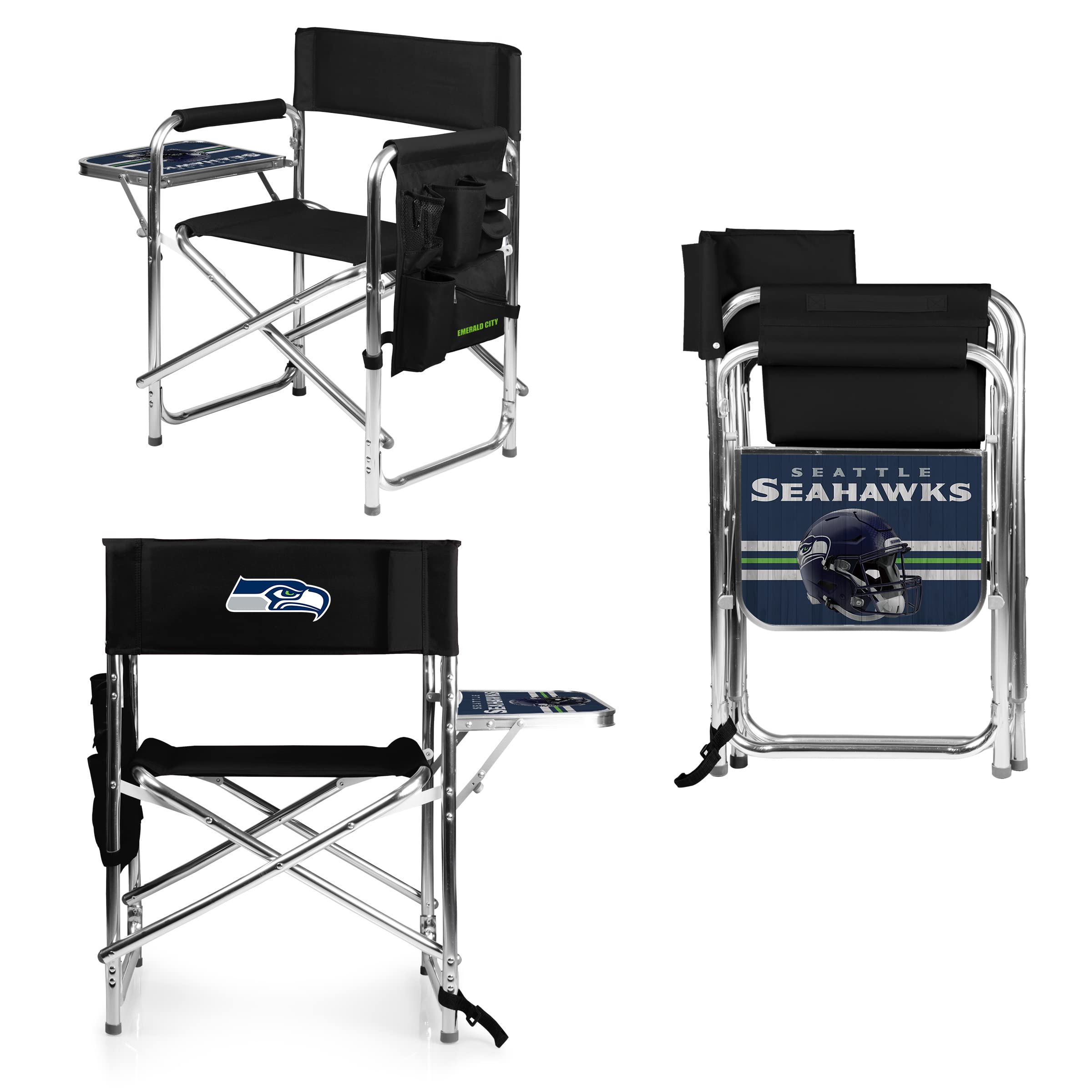 Picnic TIME NFL Unisex-Adult NFL Sports Chair with Side Table, Beach Chair, Camp Chair for Adults