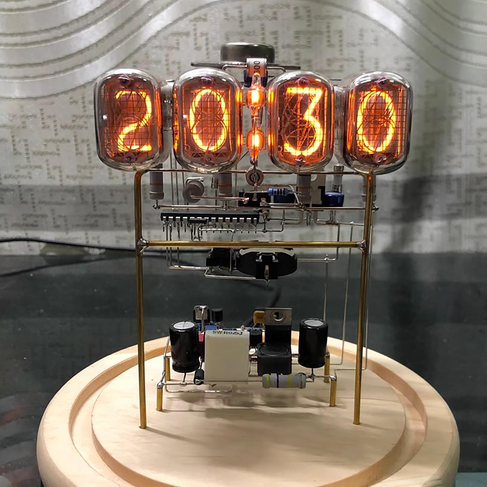 IN-12 Nixie Tube Clock, Vintage Glow Tube Clock DIY Kit, Vacuum