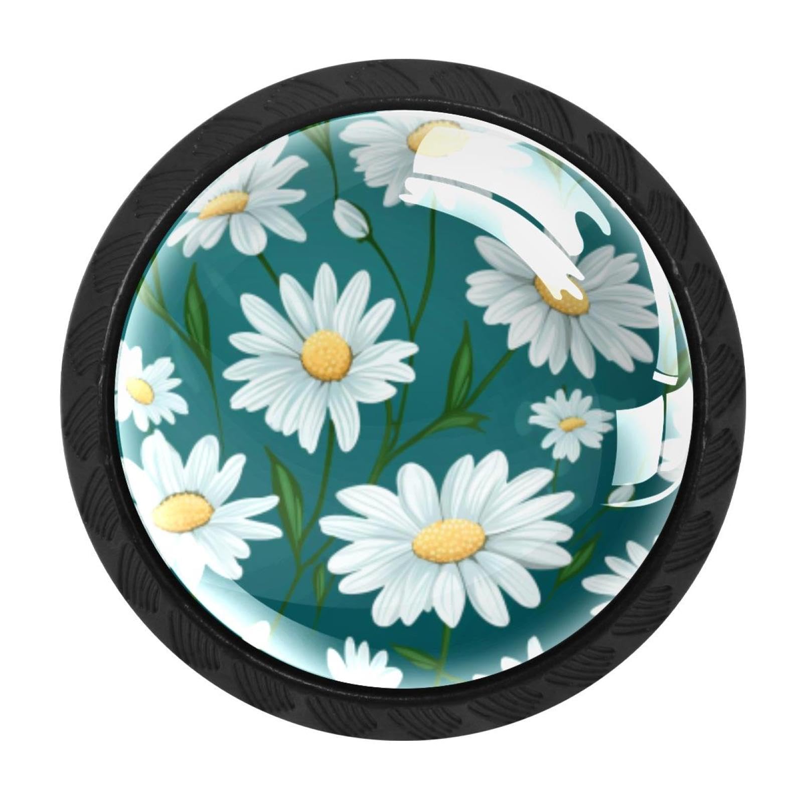 Chenzzzz Multicolored 09 4 Pack Daisy Kitchen Cabinet Knobs Drawer Knobs Door Dresser Handles For Personalized Gifts Great For Any Occasion