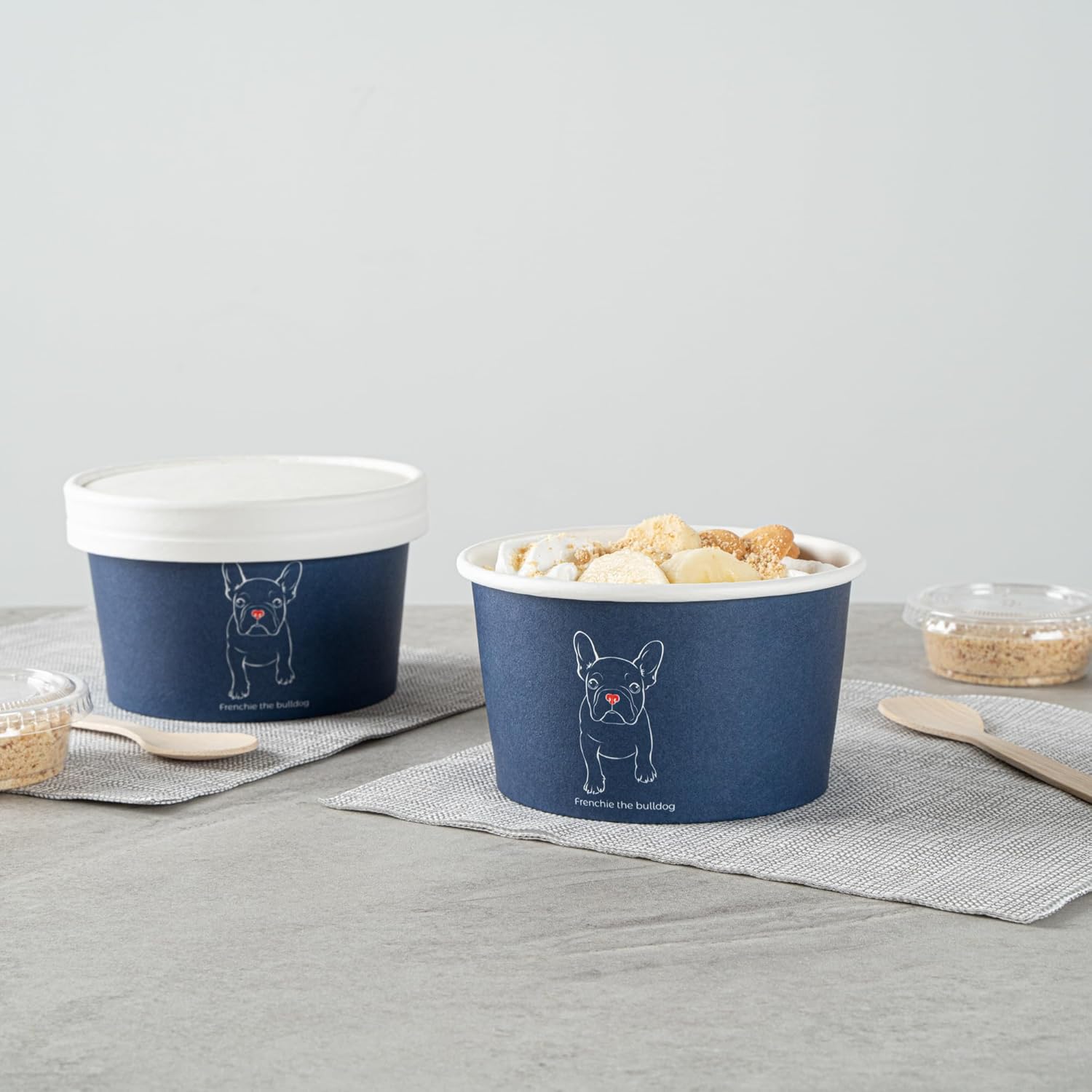 Restaurantware Coppetta 12 Ounce Dessert Cups, 200 Disposable Ice Cream Cups - Lids Sold Separately, Sturdy, Frenchie Paper FroYo Bowls, For Hot And Cold Foods, Perfect For Gelato Or Mousse