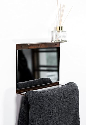 Toallero con estante para baño, estante de baño, estante de pared, espejo montado en la pared, soporte para toallas de mano, accesorios de ducha,