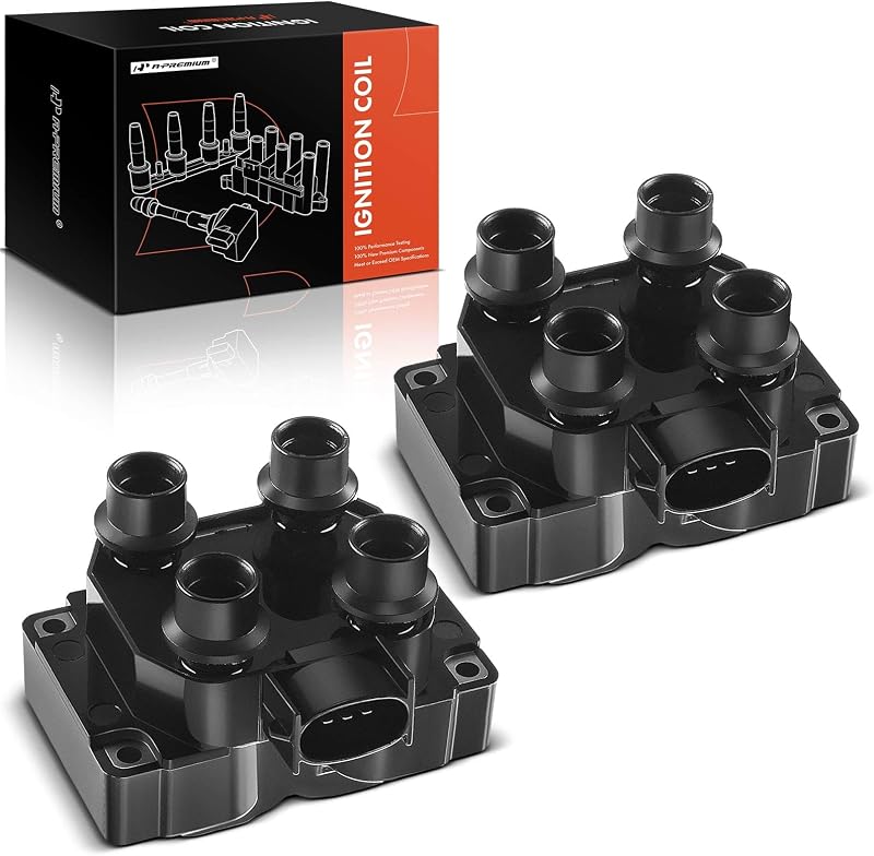 Bobina de ignição A-Premium 3 pinos para Ford, Lincoln, Mazda e Mercury – Kit com 2 unidades