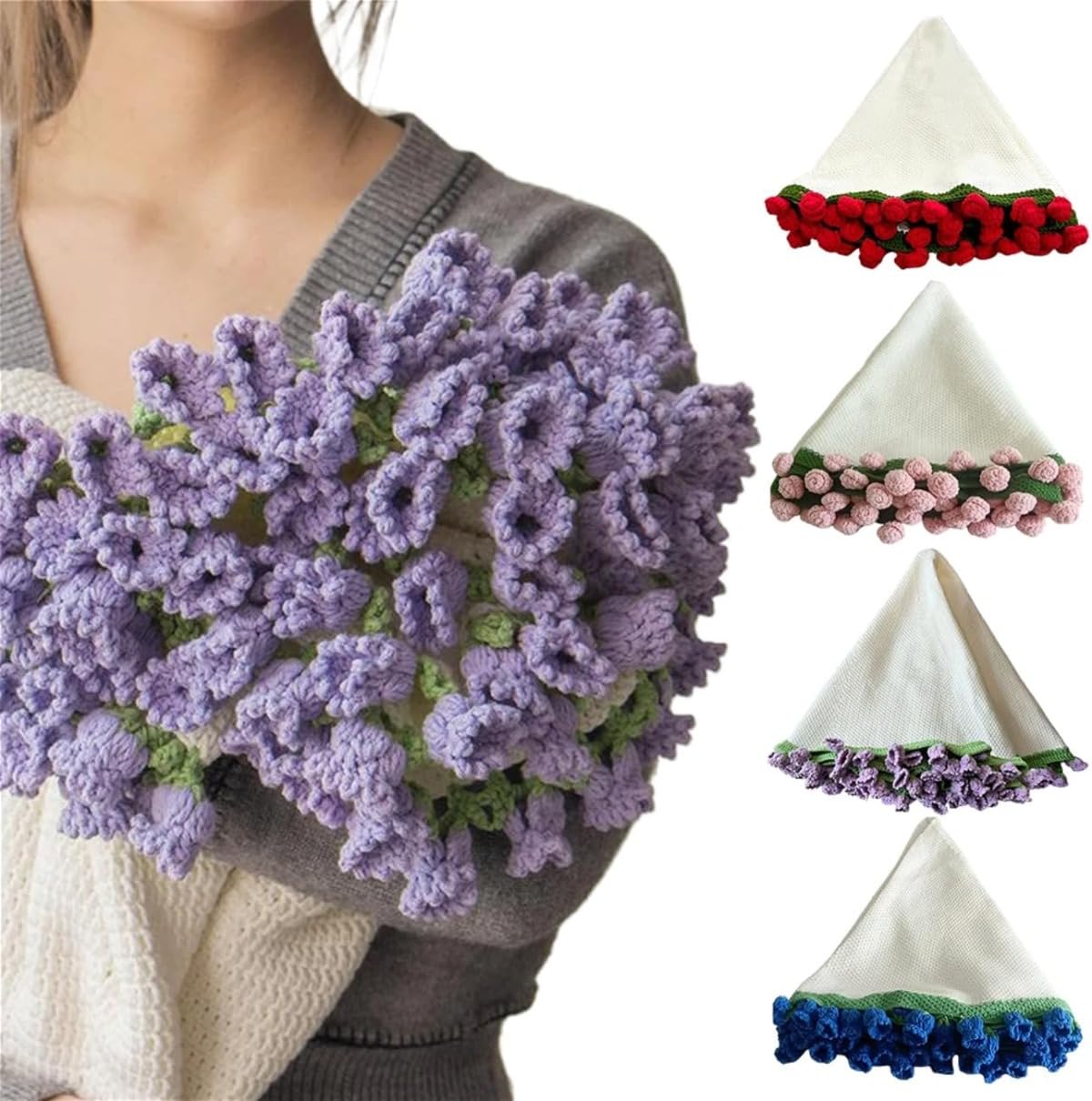 Couverture en crochet pour bouquet de fleurs : cadeau fête des mères
