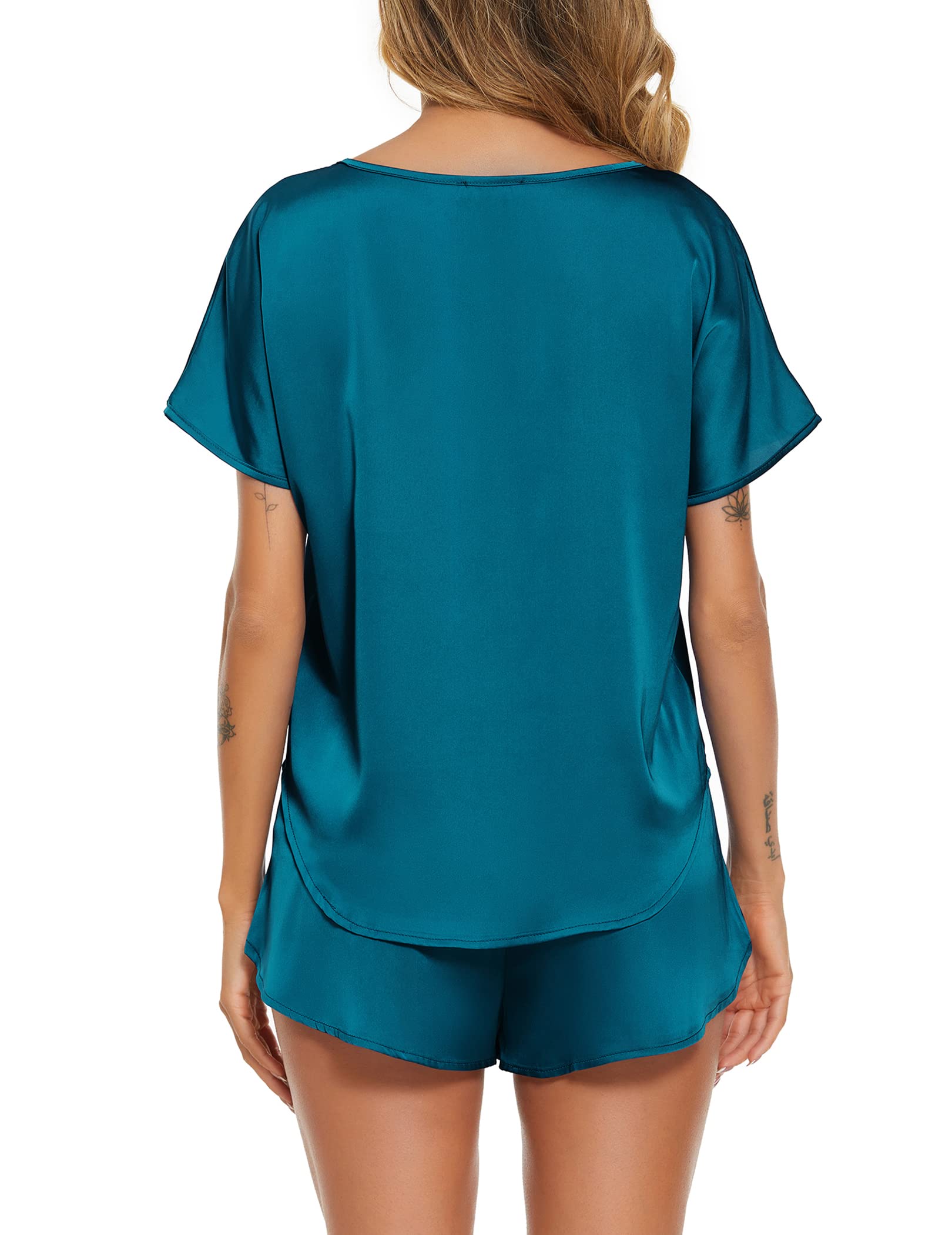 Ekouaer Pigiami Estivi Donna Pigiama Corto Seta Donna Set Maniche Corte e Pantaloncini