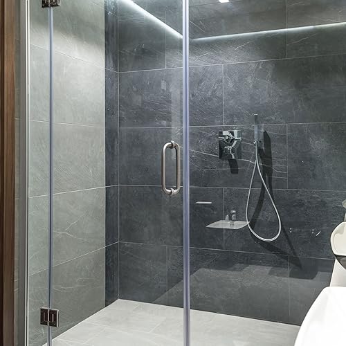 Miniatura 6 de CKB Manija de puerta de ducha de vidrio de 8 pulgadas, manija de puerta de vidrio trasera compatible con vidrio de 14 a 12 pulgadas de grosor para