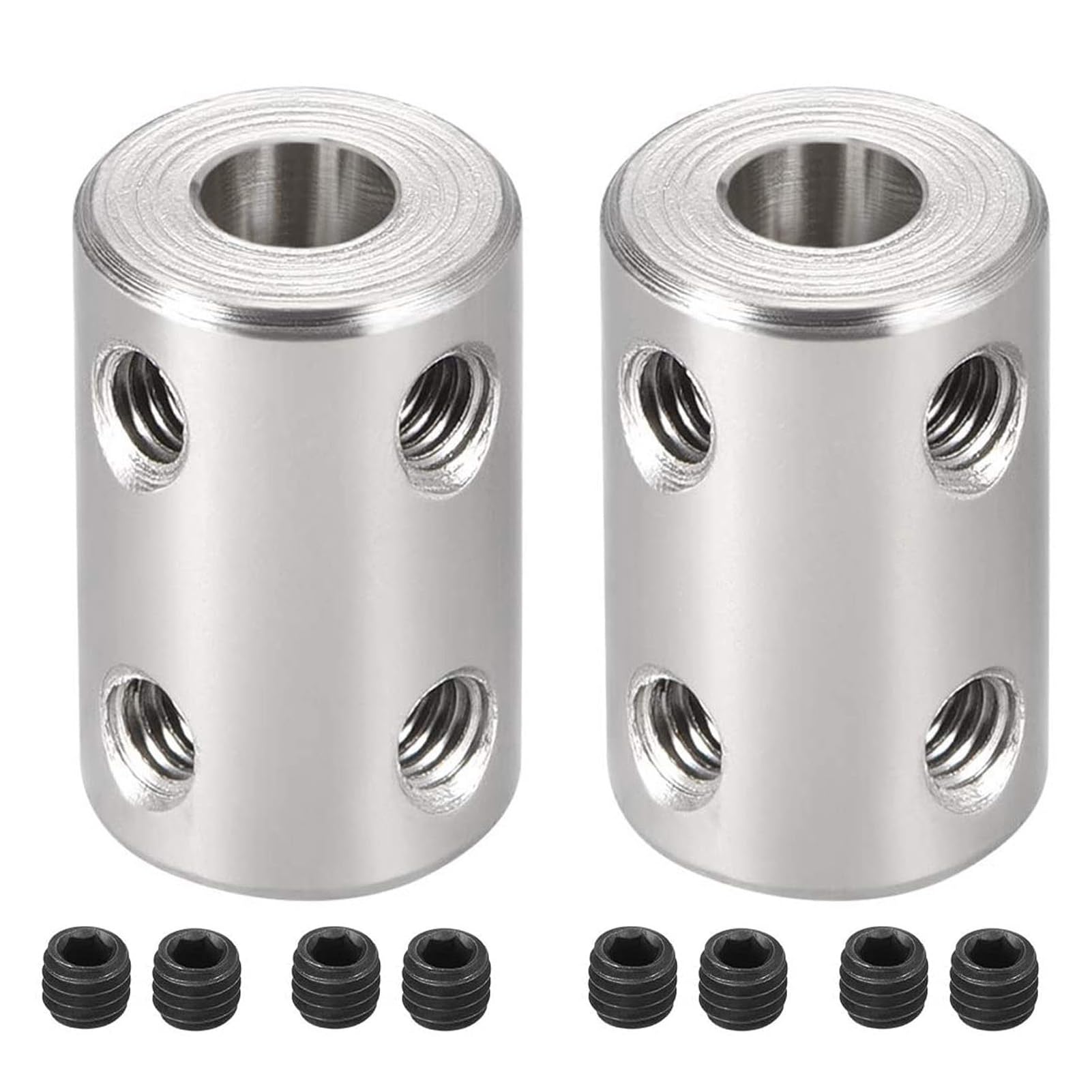 TOP-VIGOR 2pcs 6mm to 6mm Bore Rigid Coupling D14mm x L22mm Stainless Steel Shaft Coupler Connector, Shaft Coupling Joint Connector for 3D Printer,DIY Robots, CNC Machine,Motor Accessories