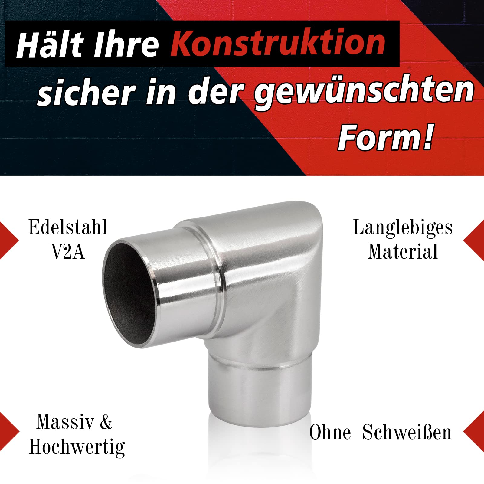 Sellon24® Connettore A Croce Per Ringhiera In Acciaio Inox, 42,4 X 2,0 Mm (Giunto A0302-242 - Foto 8