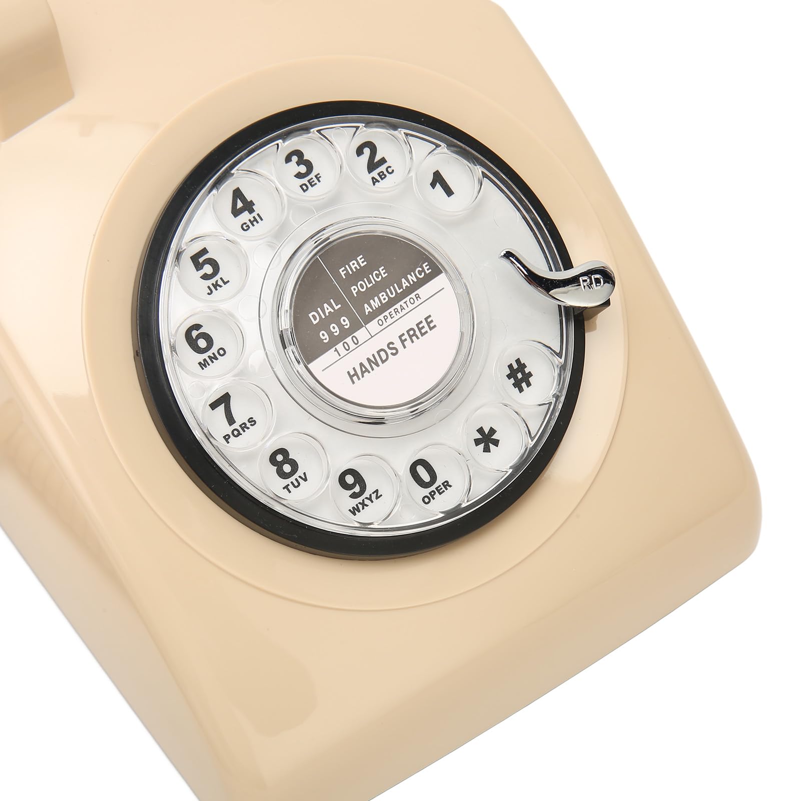 Yosoo Health Gear Vintage Rotary Telefon, Retro Telefon Stacjonarny z Mechanicznym Dzwonkiem, Telefon Biurkowy do Dekoracji Hotelu Home Office (Beżowy)