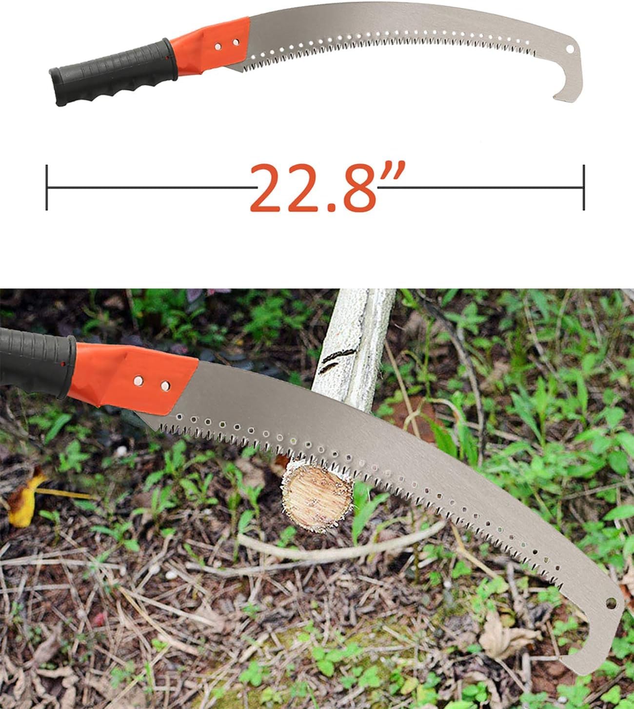 DAP Pruning Saw With Pole Fixing Slot | Curved Blade Hand Saw | Professional Pruning Saw With Hook Rust Resistance Sharp Teeth Blades |With Rubber Grip Handle | Long Reach | Tall Trees Pruning - Image 2 thumbnail