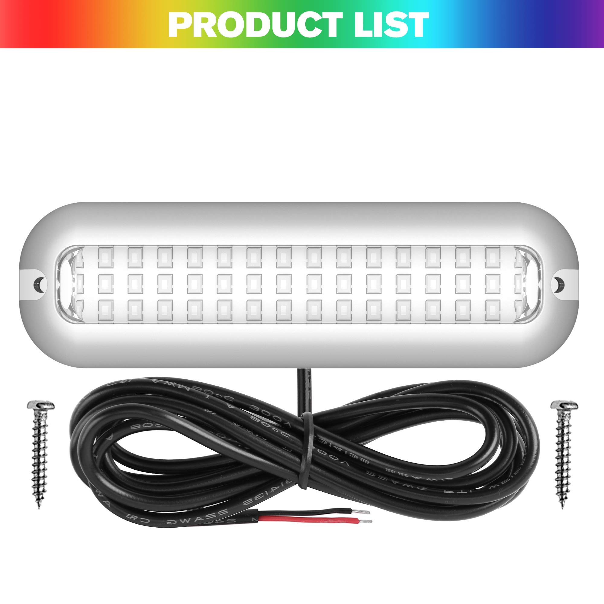 HUSUKU Mid 42LED 1500LM Marine Led Lights for Boat Underwater(Blue