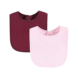 Hudson Baby Unisex Baby Drooler Bib with Waterproof Lining, Pink Yellow, One Size