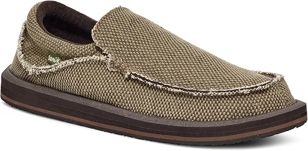 Sanuk Mens Chiba Loafers for Men | Mens Shoes | Slip On Shoes for Men | Men's Slip-on Loafers | Comfort Foam Footbed, Brown, 10