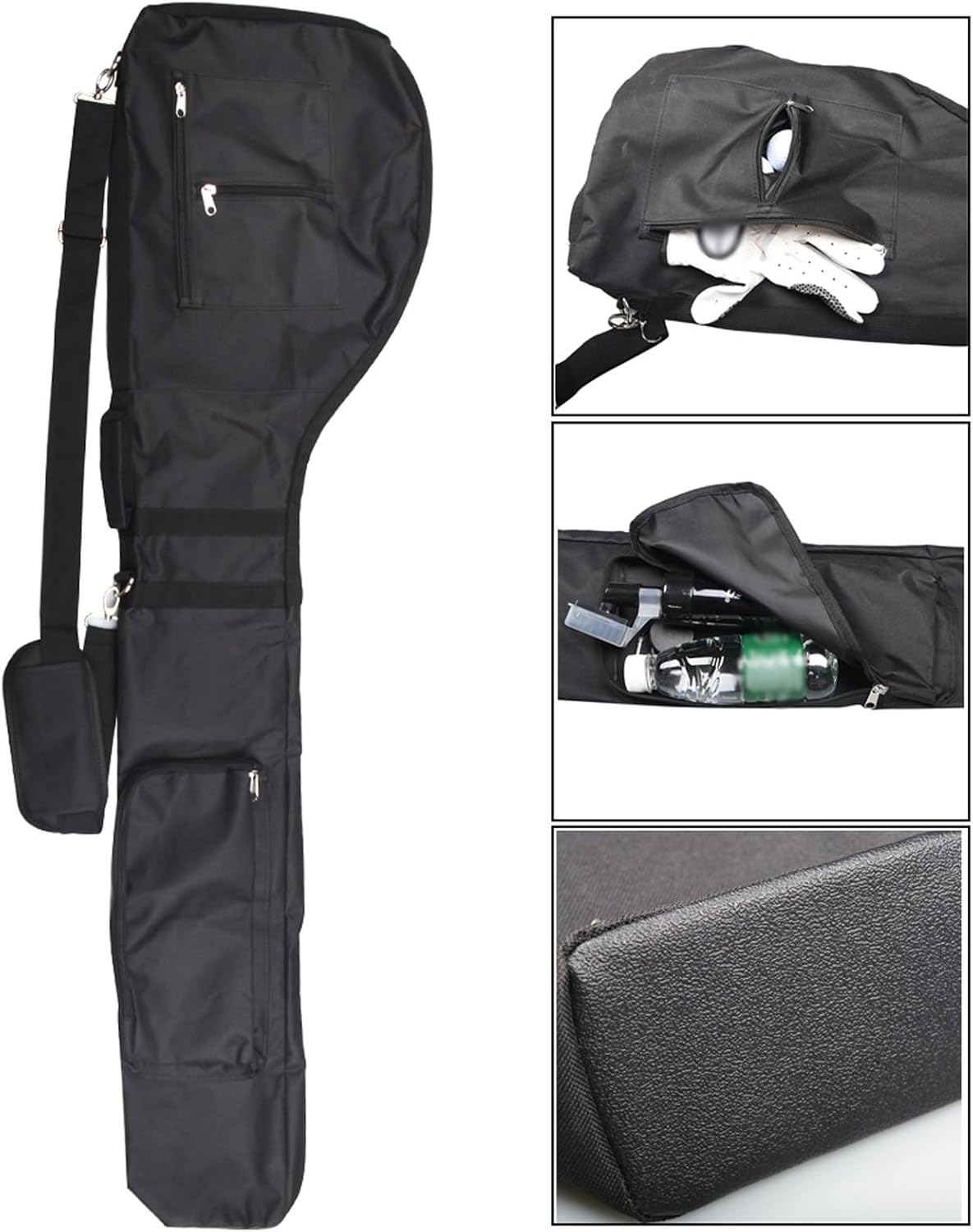 Golf Club Travel Bag, Golf Sunday Bag, Multiple Storage Pockets, Clubs Organizer Lightweight Easy to Carry, for Golf Course & Travel