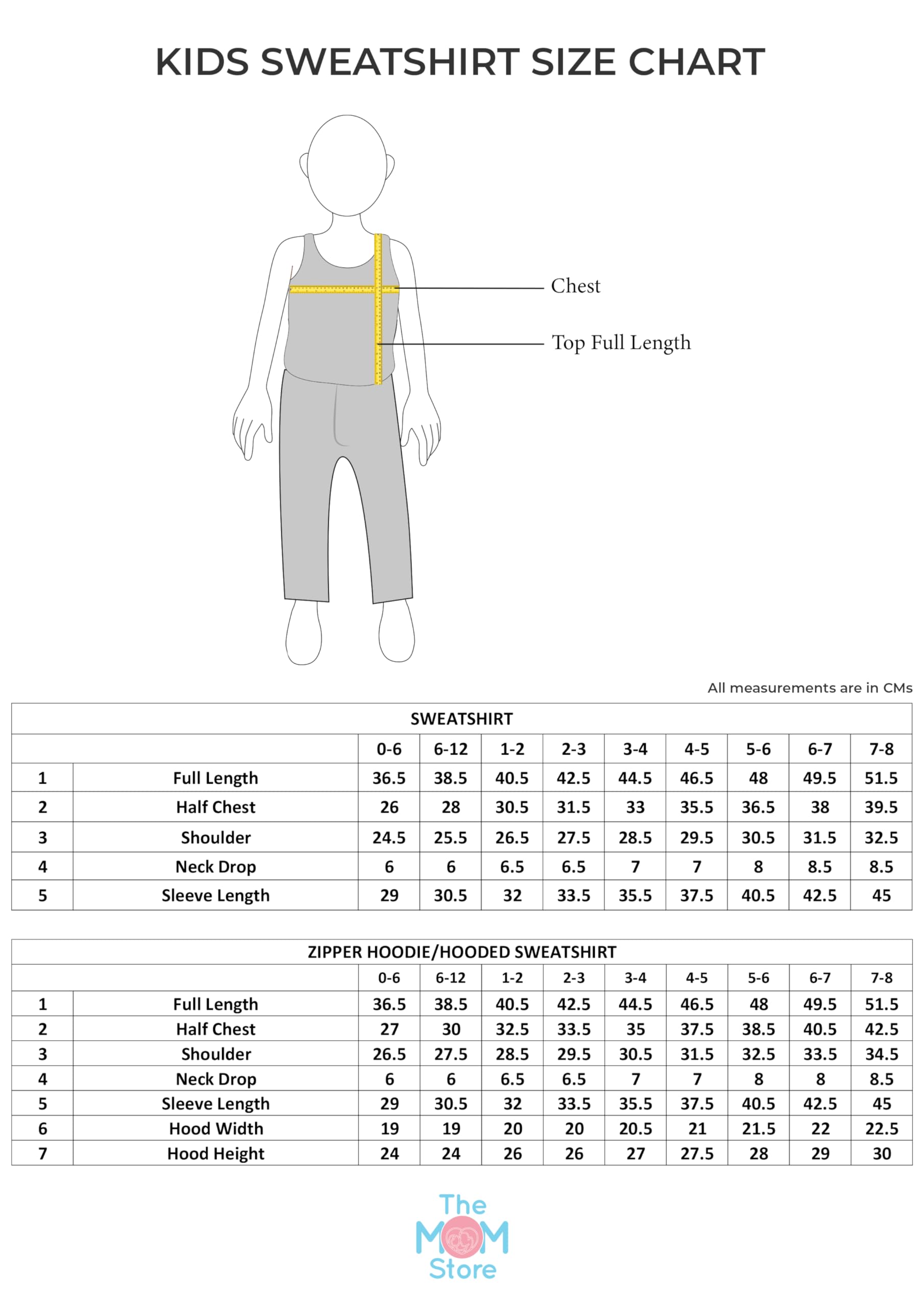 The Mom Store Kids Winter Wear Sweatshirt | Full Sleeve | Comfortable | Warm | Off White | 6-12M 3