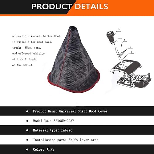 Miniatura 4 de Funda universal de palanca de cambio, funda para el polvo de tela para palanca de cambio manual/automática