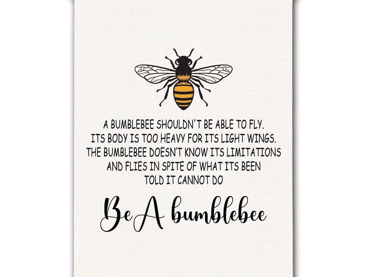 ZNRNVYIEN Inspirational Quote Wall-Art - Bee Motivational Poster for Home Office Bedroom Decor Unframed,12x18inch(30x45cm)