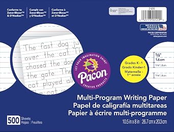 Pacon Multi-Program Handwriting Paper, 10-1/2 x 8 Inches, Pack of 500 - 2421, White
