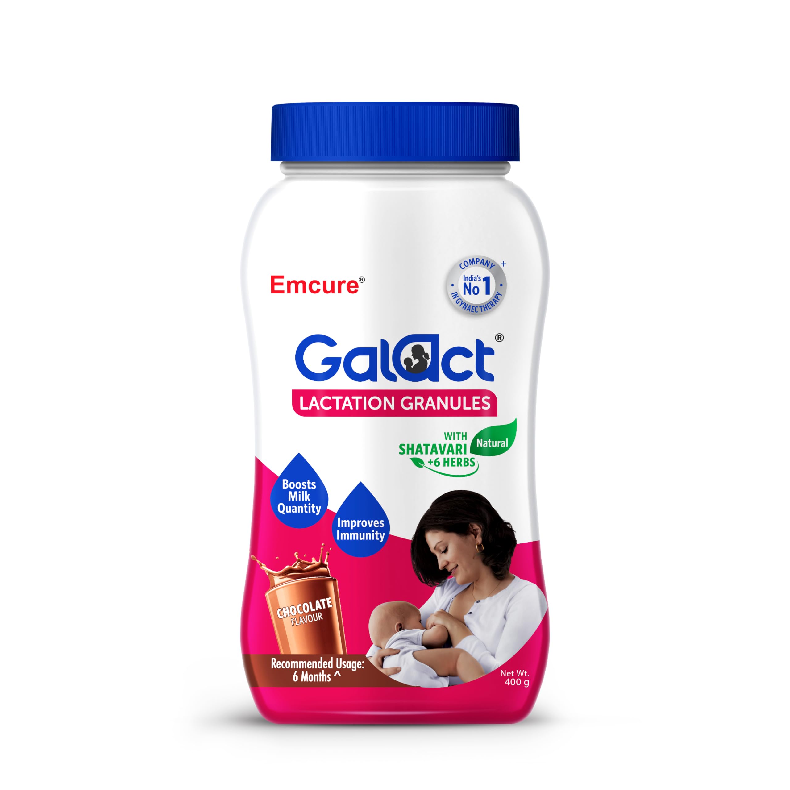 Galact Granules - Lactation Supplement with Shatavari to increase breast milk - Chocolate flavour 400g