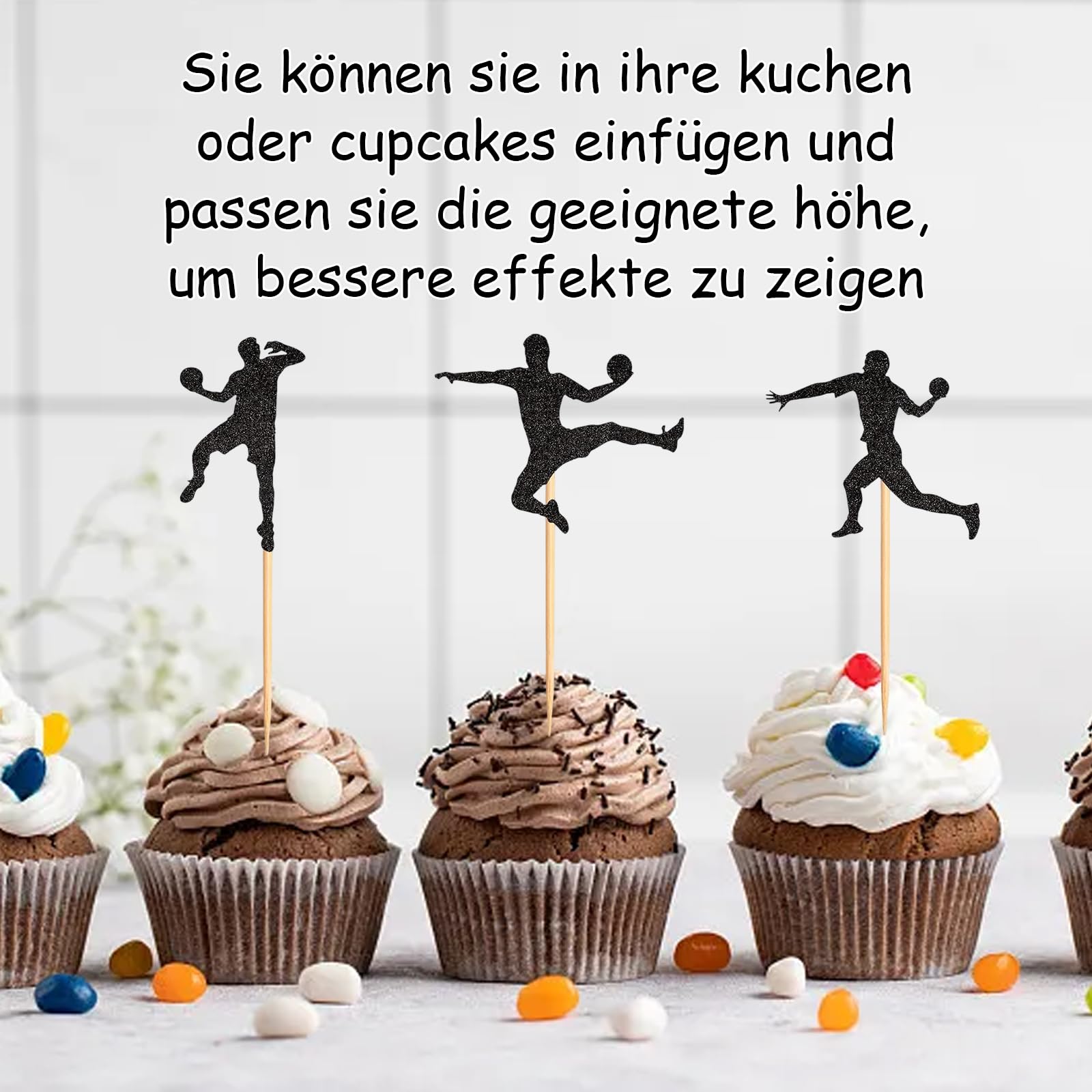 30 Stück Fitness-Cupcake-Deko – Gewichtheben, Laufen, Hanteln, Für Sport-Partys & Geburtstage