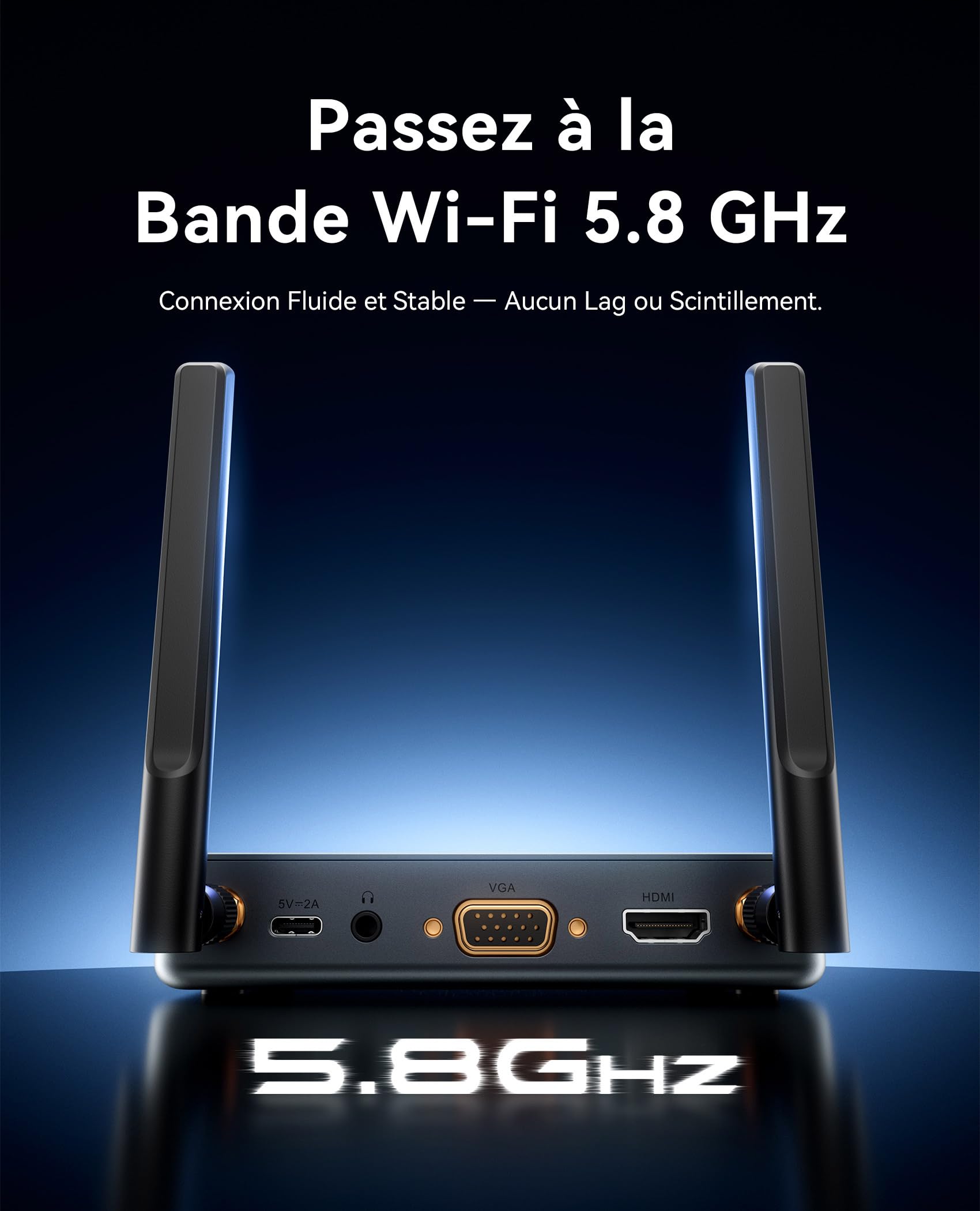 VENTION Émetteur et Récepteur HDMI sans Fil 50m, Décodage 1080P 60Hz, Kit Extendeur Video Wireless 5G, Plug & Play, Transmission Audio-Vidéo Synchrone pour PC, Laptop, TV Box, Projecteur, Moniteur