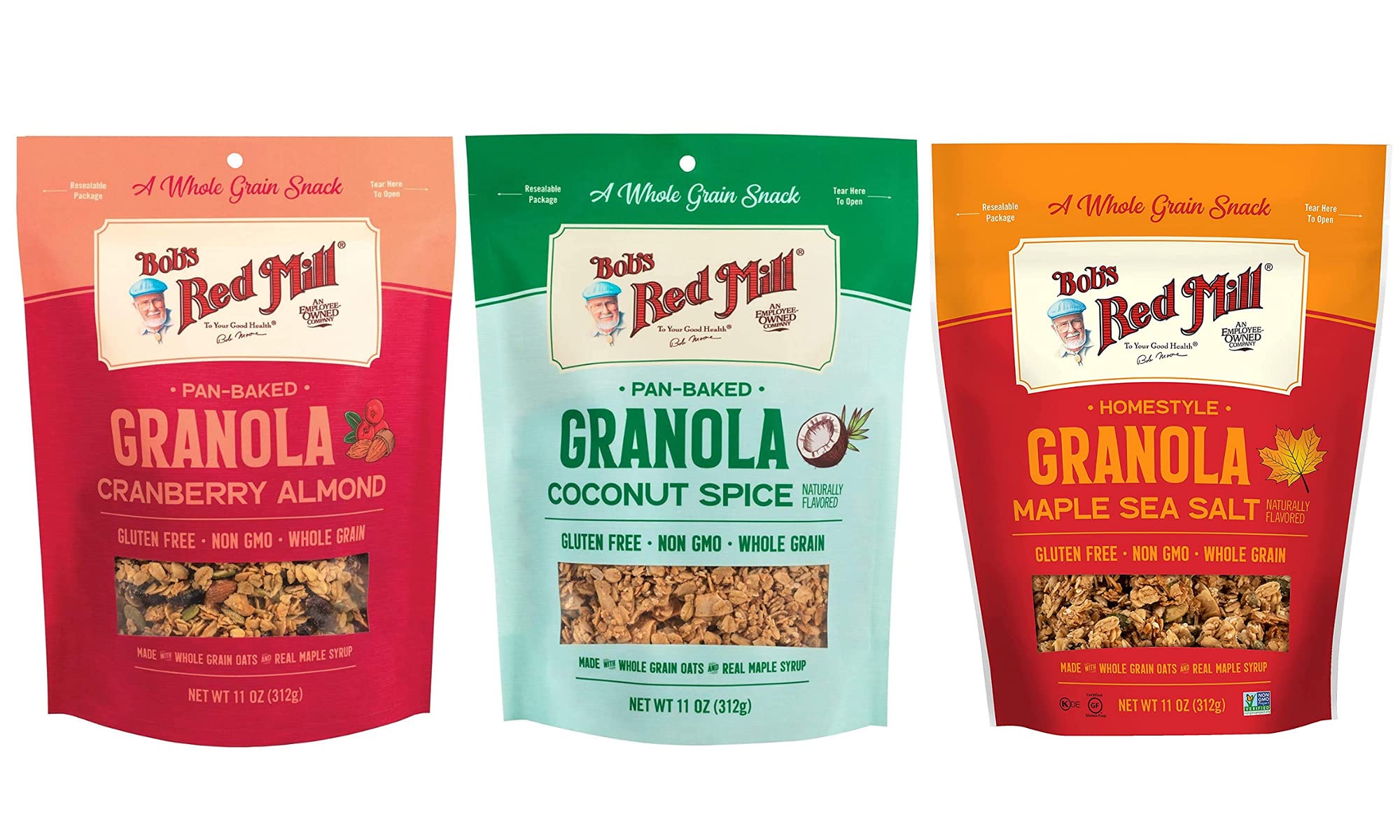 Buy Bob's Red Mill PanBaked Granola Varity Pack, Coconut Spice, le Sea