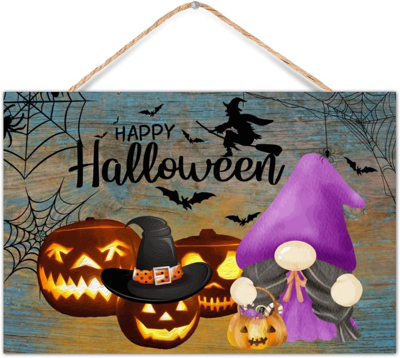 Witch Pumpkins Gnome Wooden Sign JackoLantern Pumpkin Wood Sign