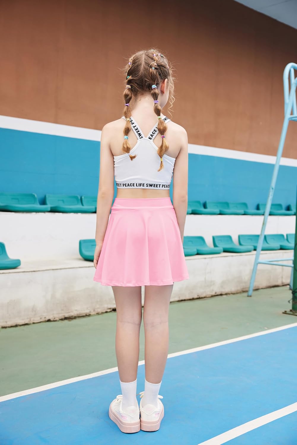 Zaclotre Skorts Skirts for Girls Elastic High Waisted Tennis Skirt with 2 Pockets Athletic Golf Workout Sports Shorts - Image 4