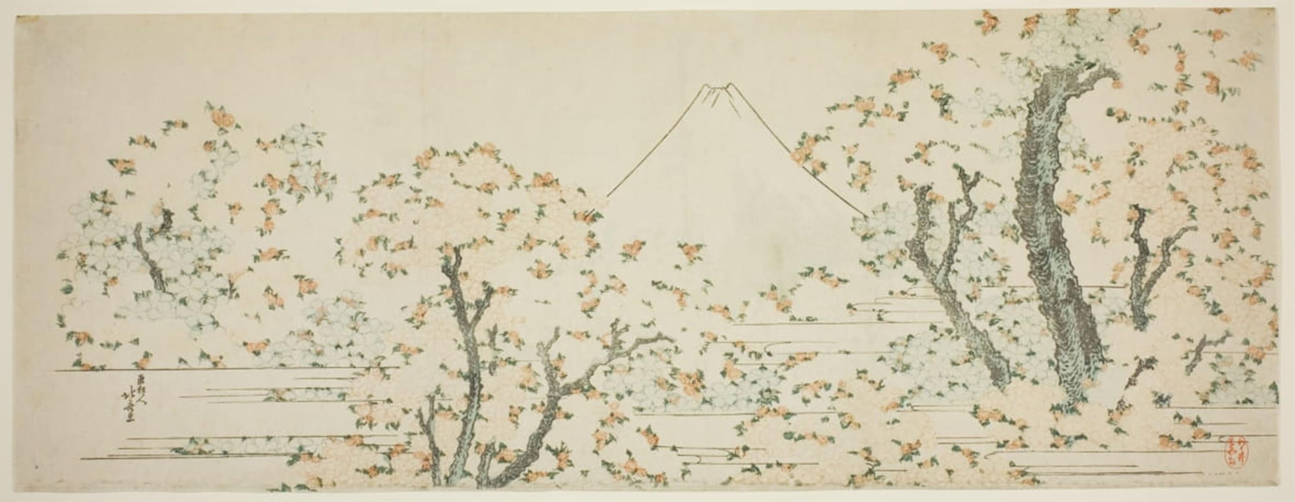 Tableaux Graffiti Art Mural Mont Fuji Hokusai 60x90cm