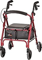 Vista 11 de Nova - Productos Médicos Get Go Petite Rolling Walker, caminador rodante pequeño - 13 libras., 4209CRD, Rojo, 1, 1