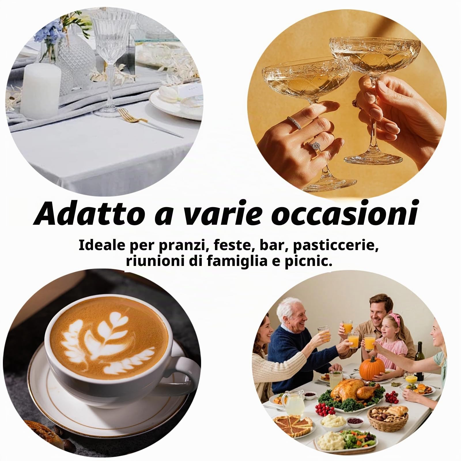 HaruYo Set di 6 Tovagliette in Pelle PU, Doppia Faccia, Lavabile | Forma a Goccia, Antimacchia, Resistente al Calore, Anti-Graffio, Impermeabile, Grigio chiaro e azzurro pallido