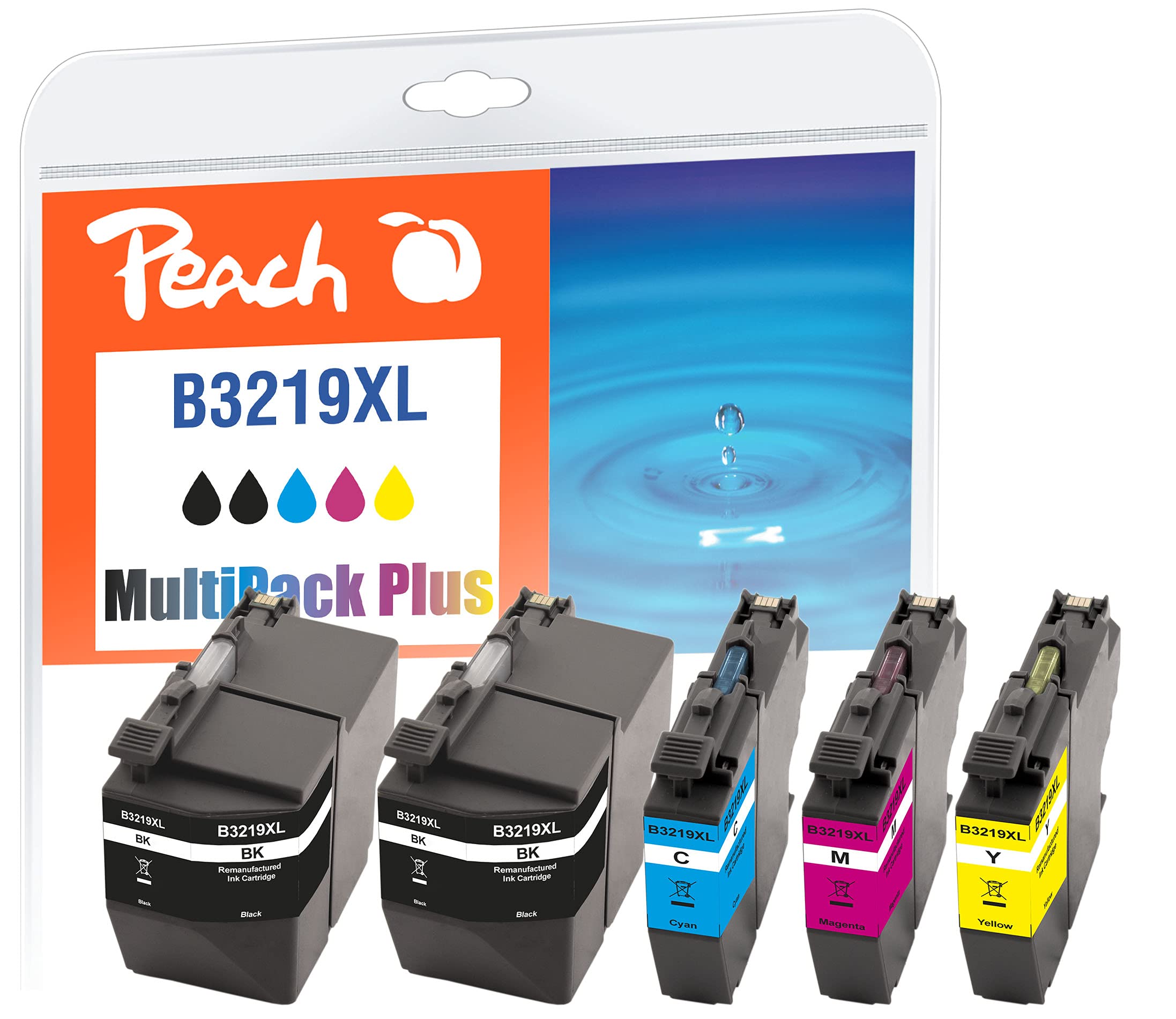 Peach B3217/3219 Spar Pack Plus kartridże do drukarki XL (2xBK, C, M, Y) zastępuje Brother LC-3219XL np. Brother MFCJ 5730 DW, Brother MFCJ 5330 DW XL, Brother MFCJ 5330 DW, Brother MFCJ 6930 DW