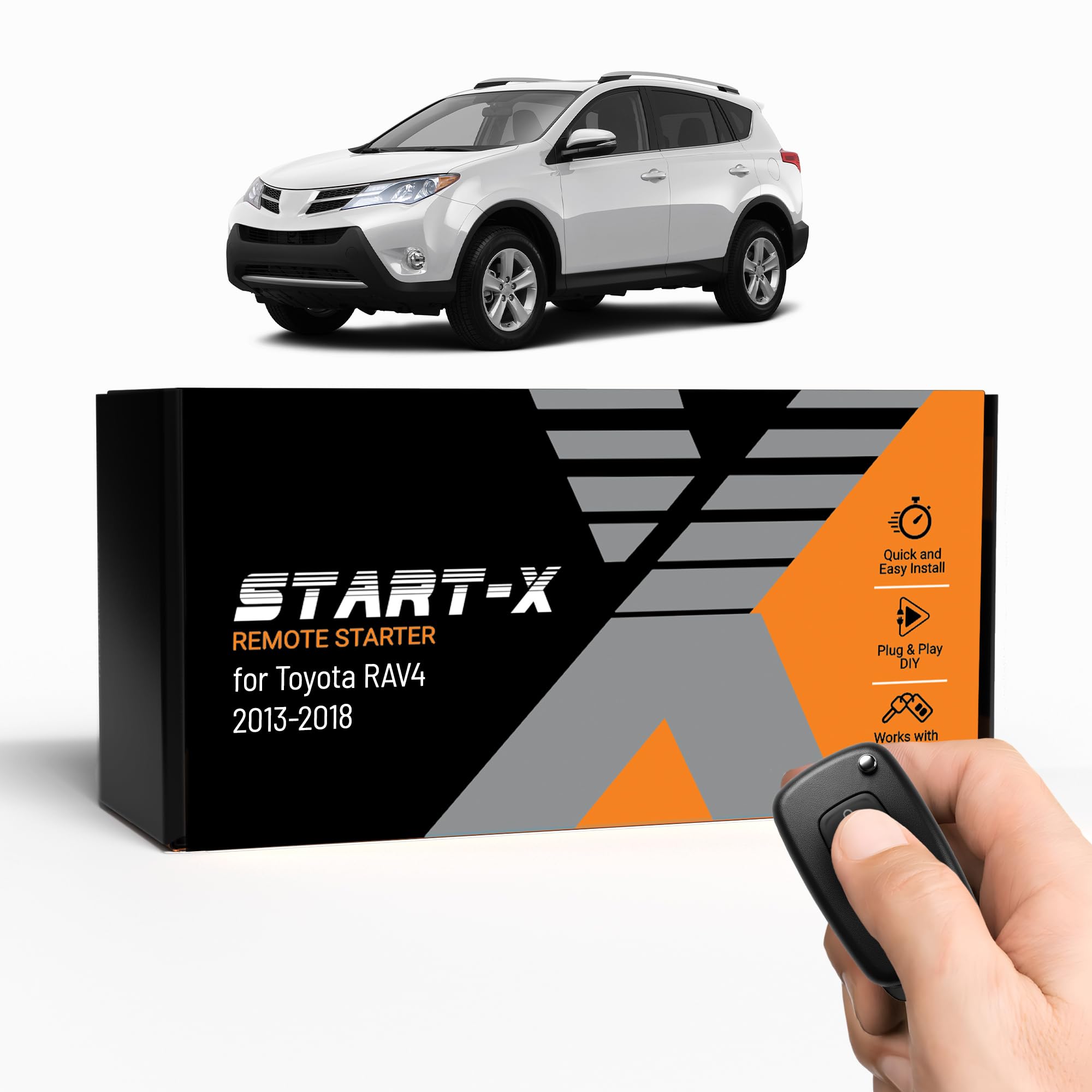 Start-X Remote Starter Kit for Toyota RAV4 (2013, 2014, 2015, 2016, 2017, 2018) | Key Ignition | Plug N Play Install | 3X Lock to Remote Start | Zero Wire Splicing
