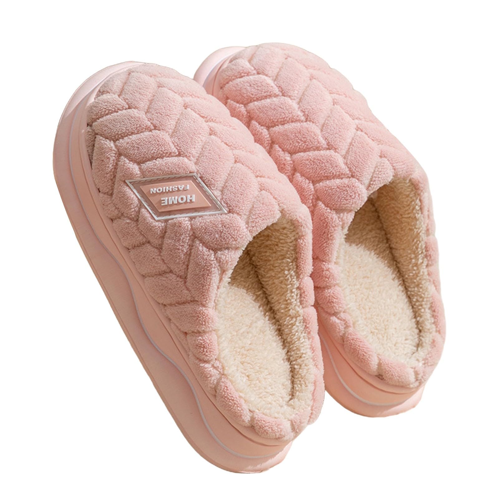 DFSDJEUW indoor slippers women Plantar Fasciitis Slippers Warm Dinosaur House For Men Winter Indoor Shoes Wide Fit Anti-Slip Orthopedic Shoe cosy feet slipper for womens Pink 6