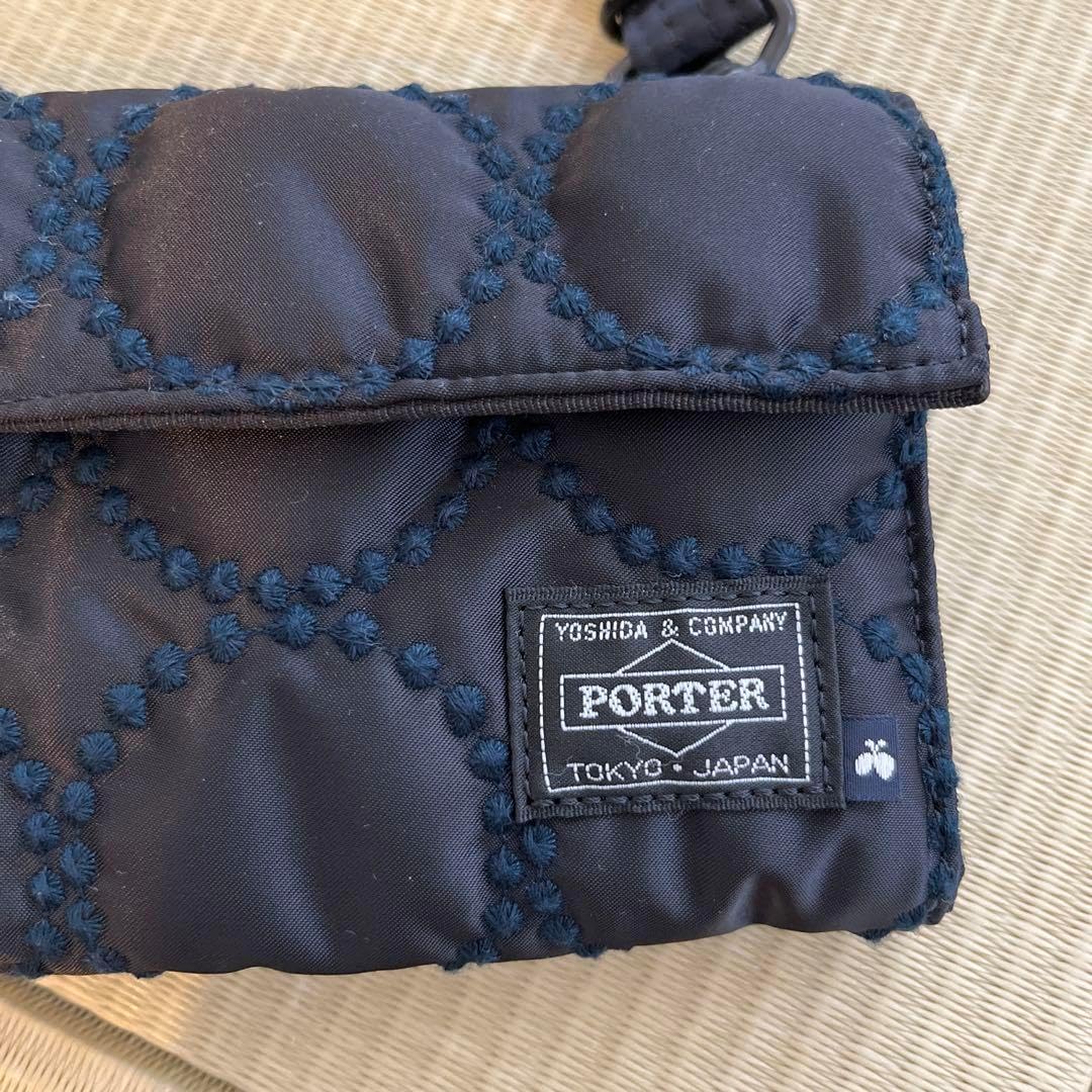 新ミナペルホネン×ポーター ロングウォレット タンバリン ネイビー