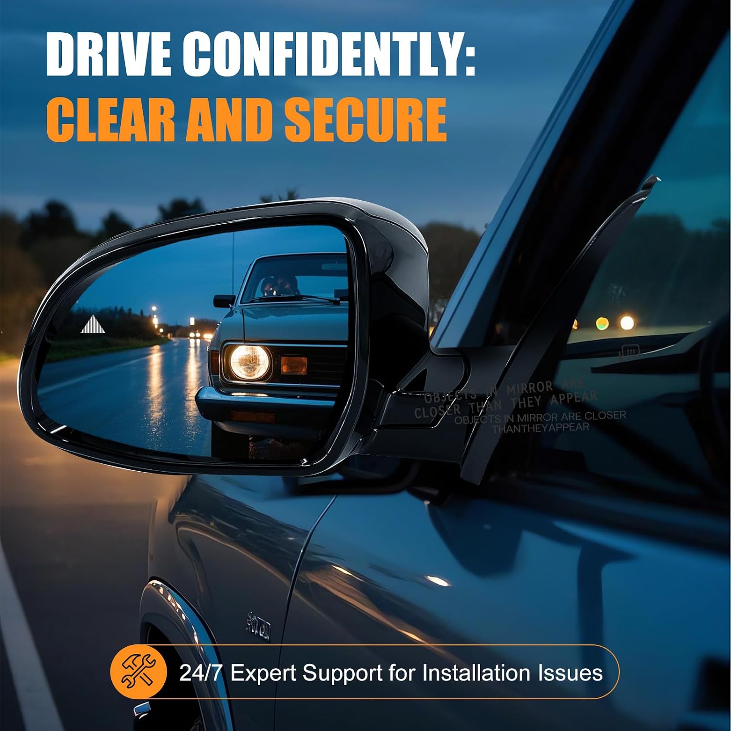 Driver Side Blind Spot Mirror Glass Replacement for BMW X3 G01 F25 X4 G02 X5 G05 F15 X6 G06 F16 X7 G07 2014-2024 - With Backing Plate