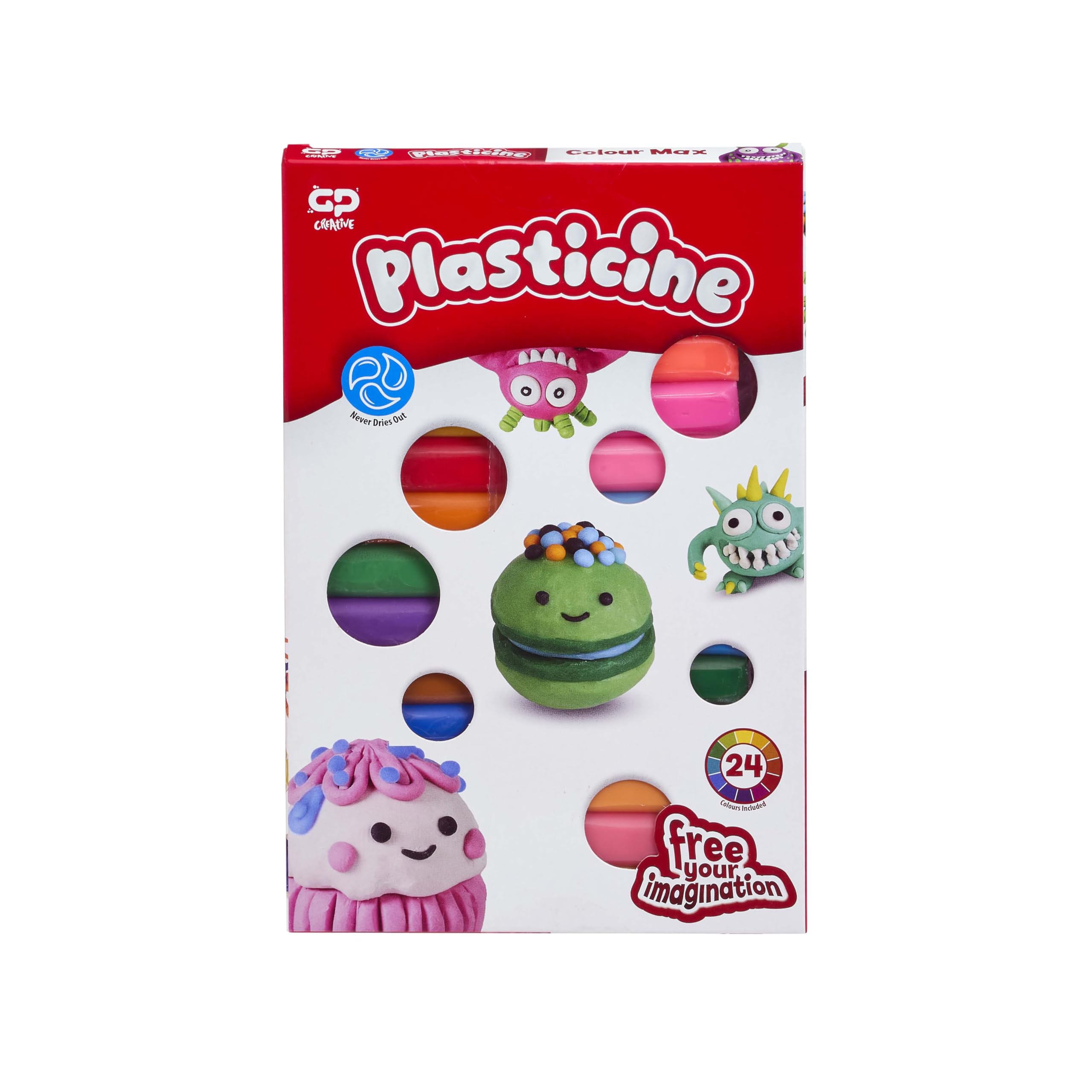 The Original Plasticine, Basic Refill 24 Colour Max, Non Drying Modelling Clay for Kids, 24 Bright Mixable Shades, Creative Craft Refill Pack, Educational Colour Mixing Set, Fun Gift for Children 3+