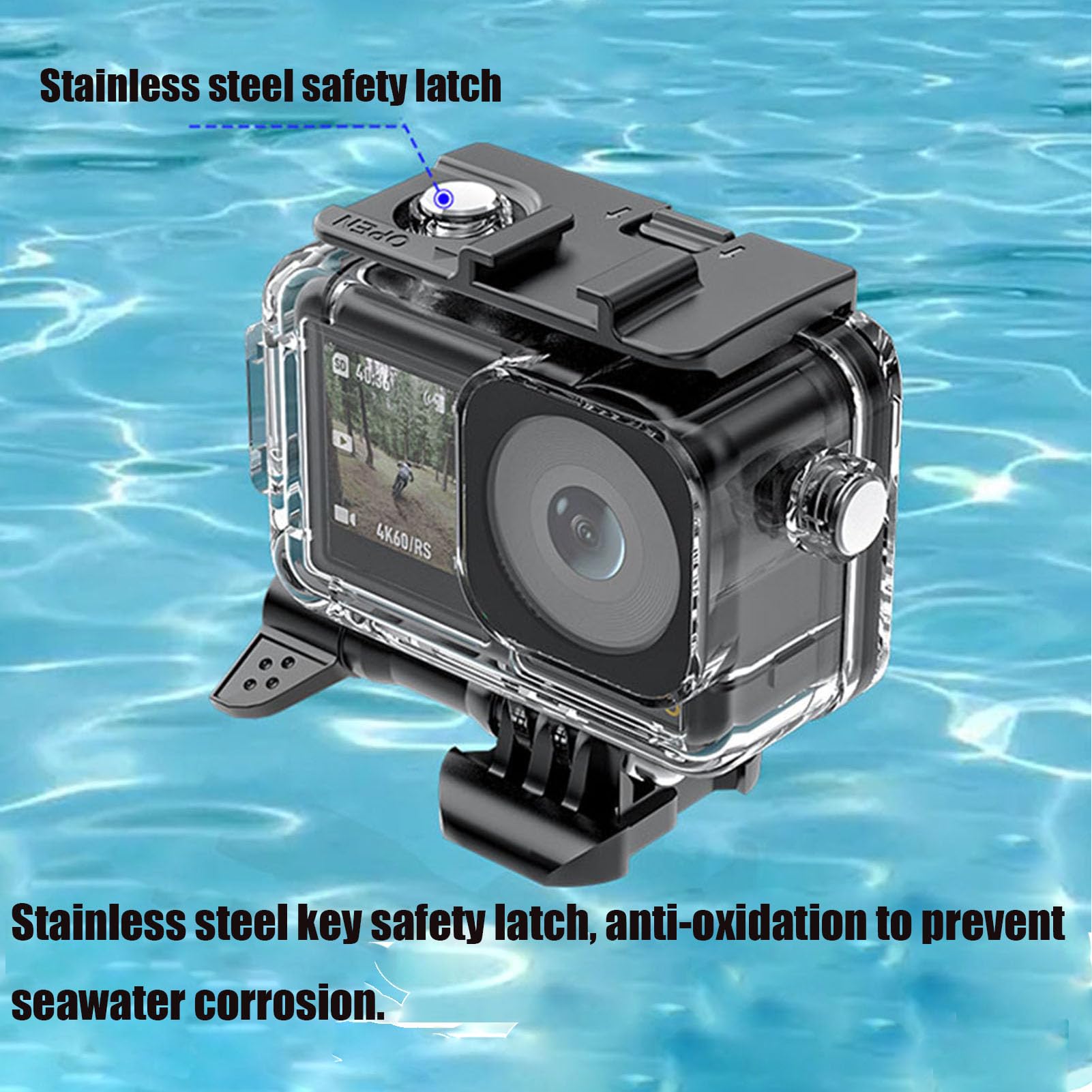 FitStill Wasserdichtes Gehäuse für DJI Osmo Action 4/Action 3 Kamera, 40 m/197FT Tauchgehäuse