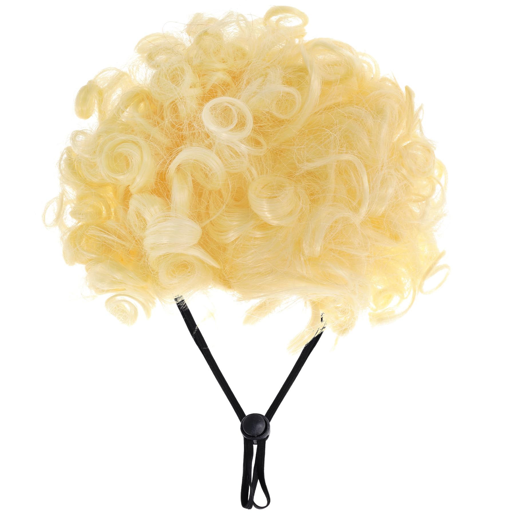 1 Pcs Funny Pets Wigs for Dog, Blonde Curly Dog Wig Adjustable Pet Wigs for Halloween Pet Costume Accessories for Christmas, Parties, Festivals Cosplay (Gold)