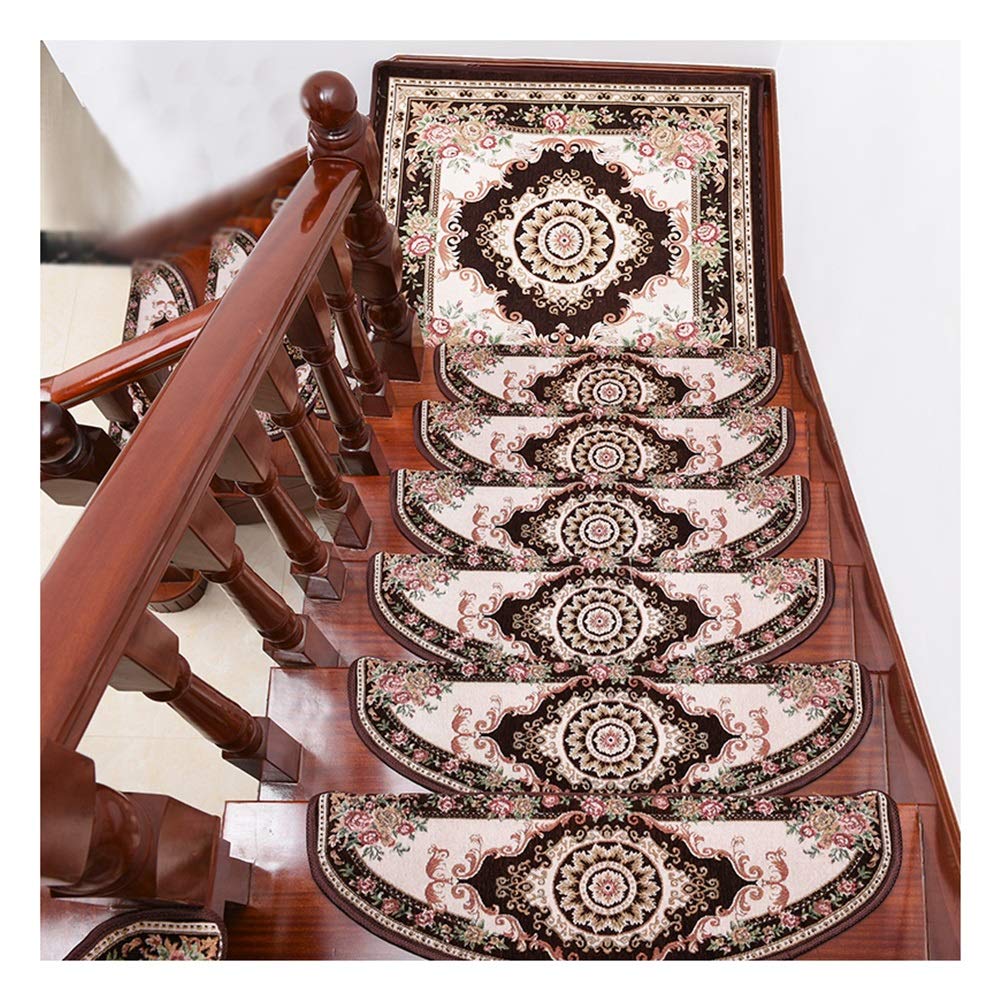 Almohadillas para escaleras Alfombra para escalones 5 Piezas Escalera en Espiral Alfombra para escalones Alfombra para escaleras, Patrón Europeo Almohadilla para escalones Antideslizante Alf