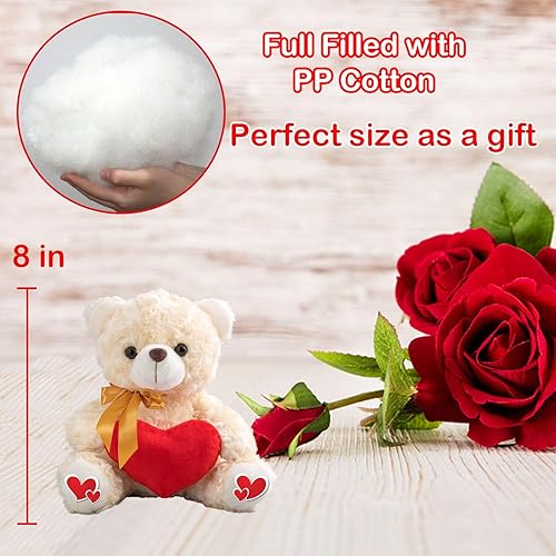 Miniatura 4 de Oso de peluche de San Valentín con corazón y lazo como regalo personalizado para ellaél, oso de peluche de San Valentín con texto como regalo de San
