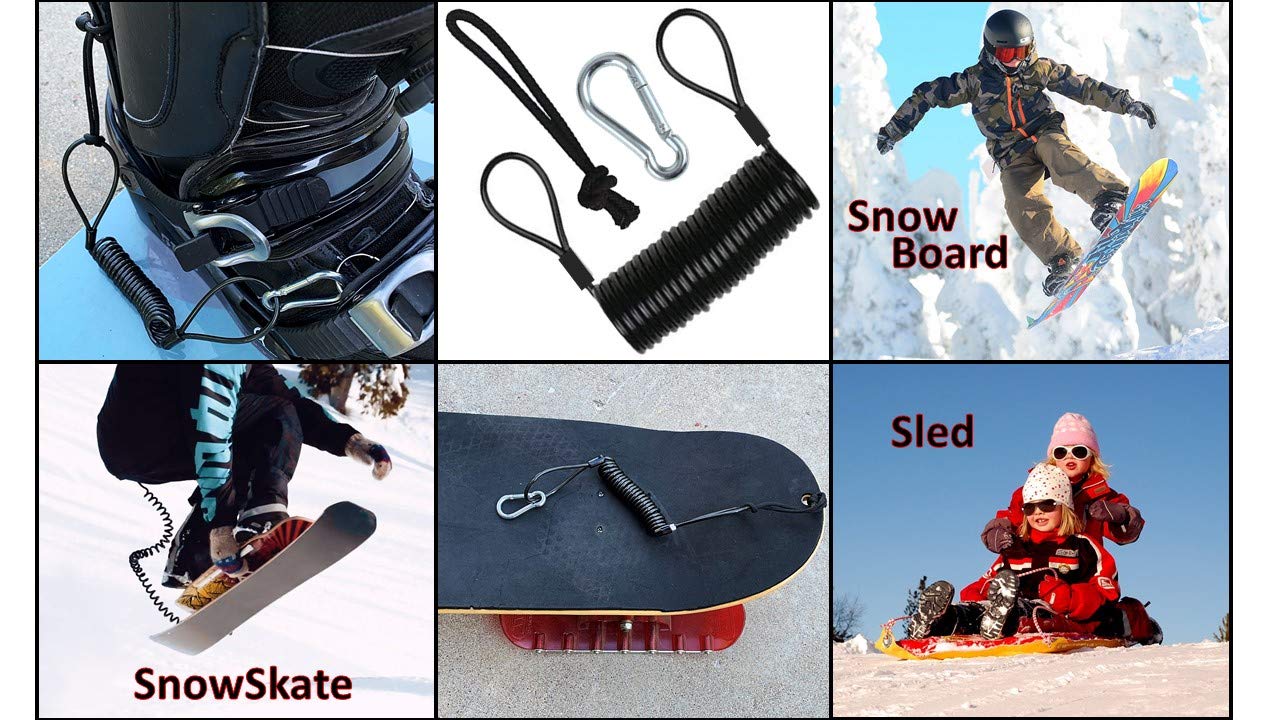 lift ride carabiner snowboard tether Amazon.com : Branded Boards-Railz Steel Coiled Safety Leash, Heavy Duty  Wrist Cuff, Carabiner & Paracord loop. Boogie Board, Snowboard, Surf Board,  SUP, Ski Scooter, Snowskate, Sled, Dog Pet Lanyard (Basic-1-Pack) : Sports