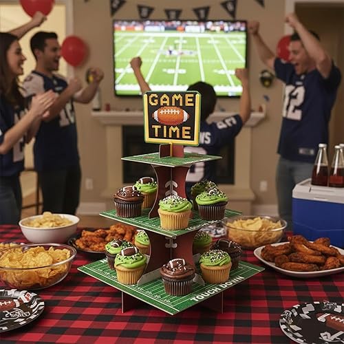 Miniatura 7 de Torre de torta de fiesta temática de baloncesto, soporte para cupcakes de baloncesto (cuadrado - baloncesto)