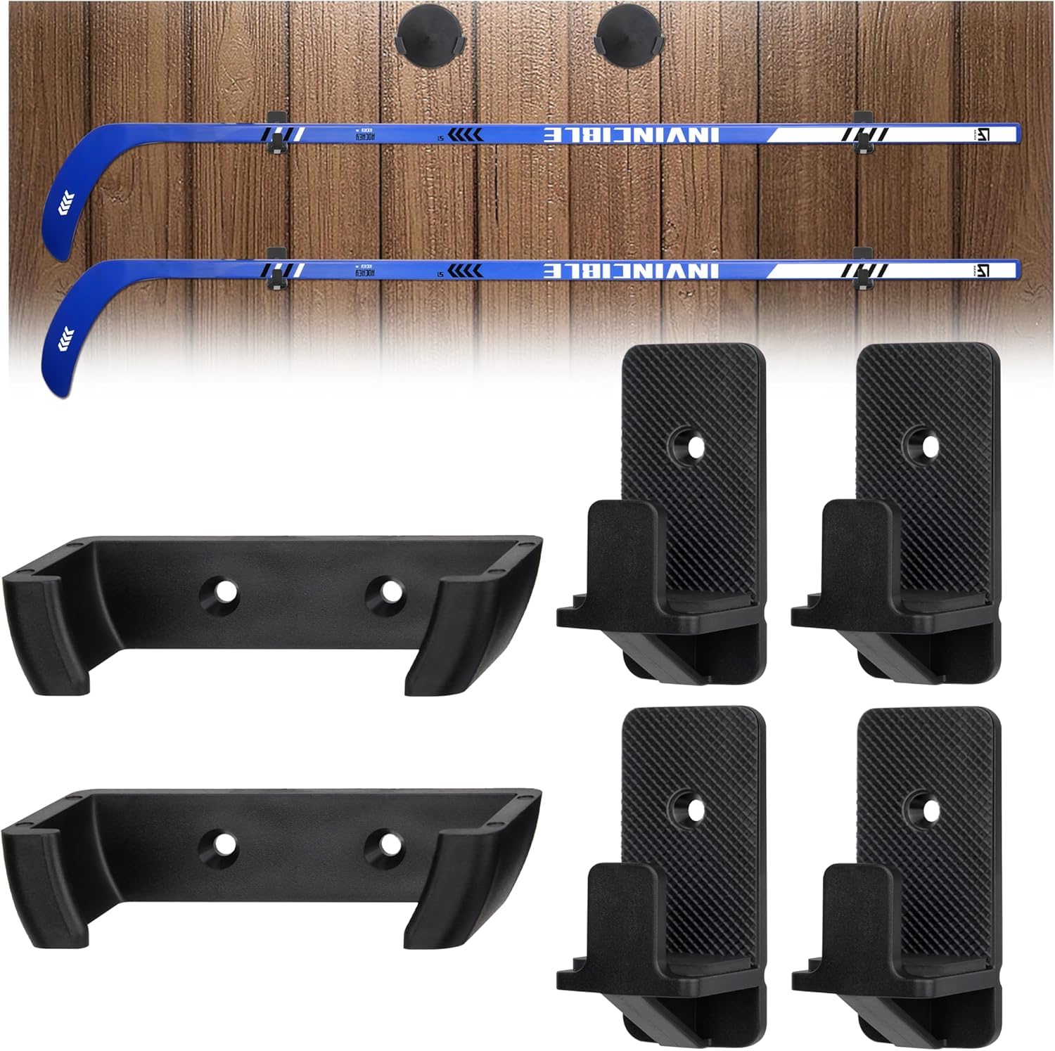 BOOSTEADY Set di Supporto da Parete per Mazze da Hockey e Dischi, Espositore per Decorazione e Conservazione