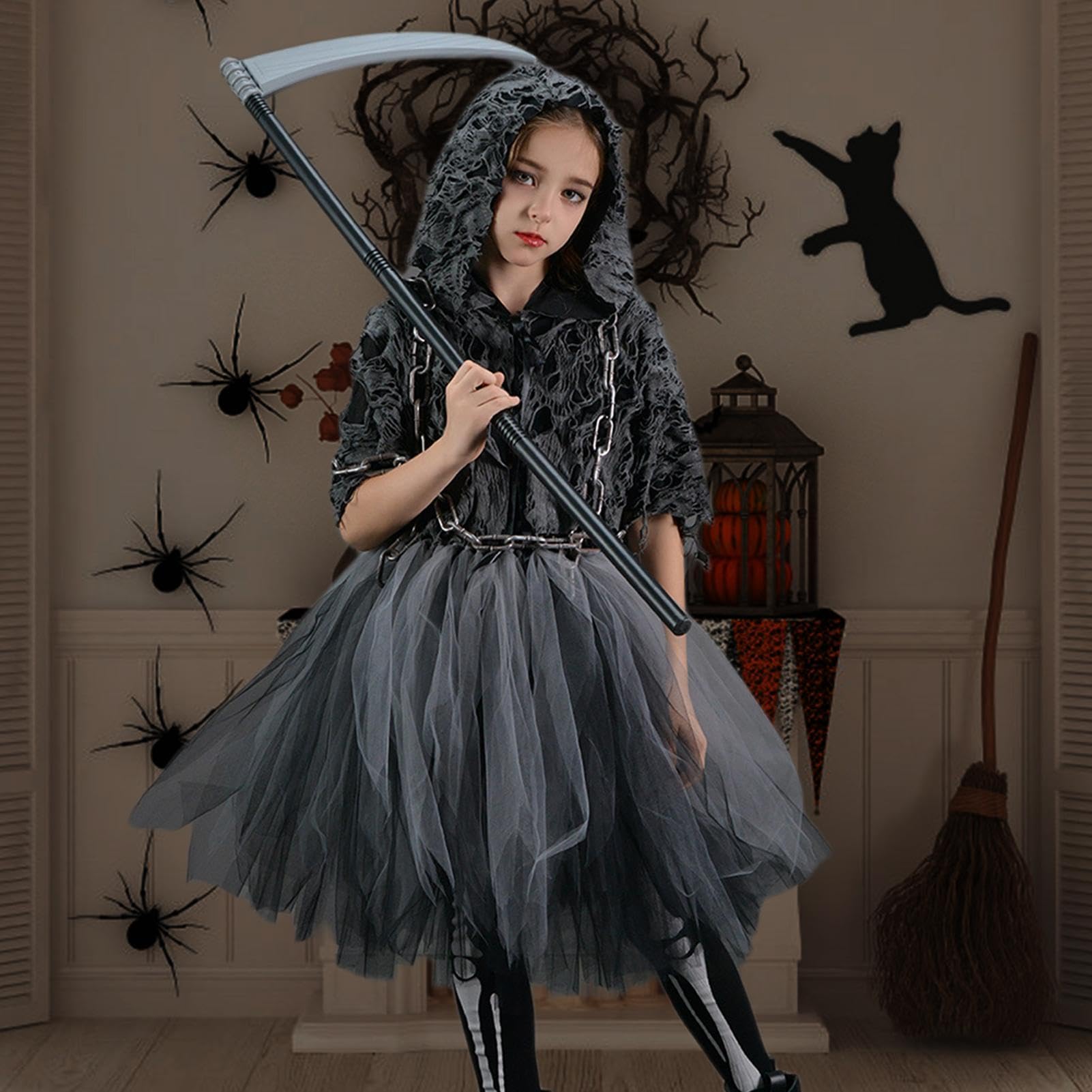 Costumi spaventosi per ragazze Mietitore Masquerade Giochi di ruolo