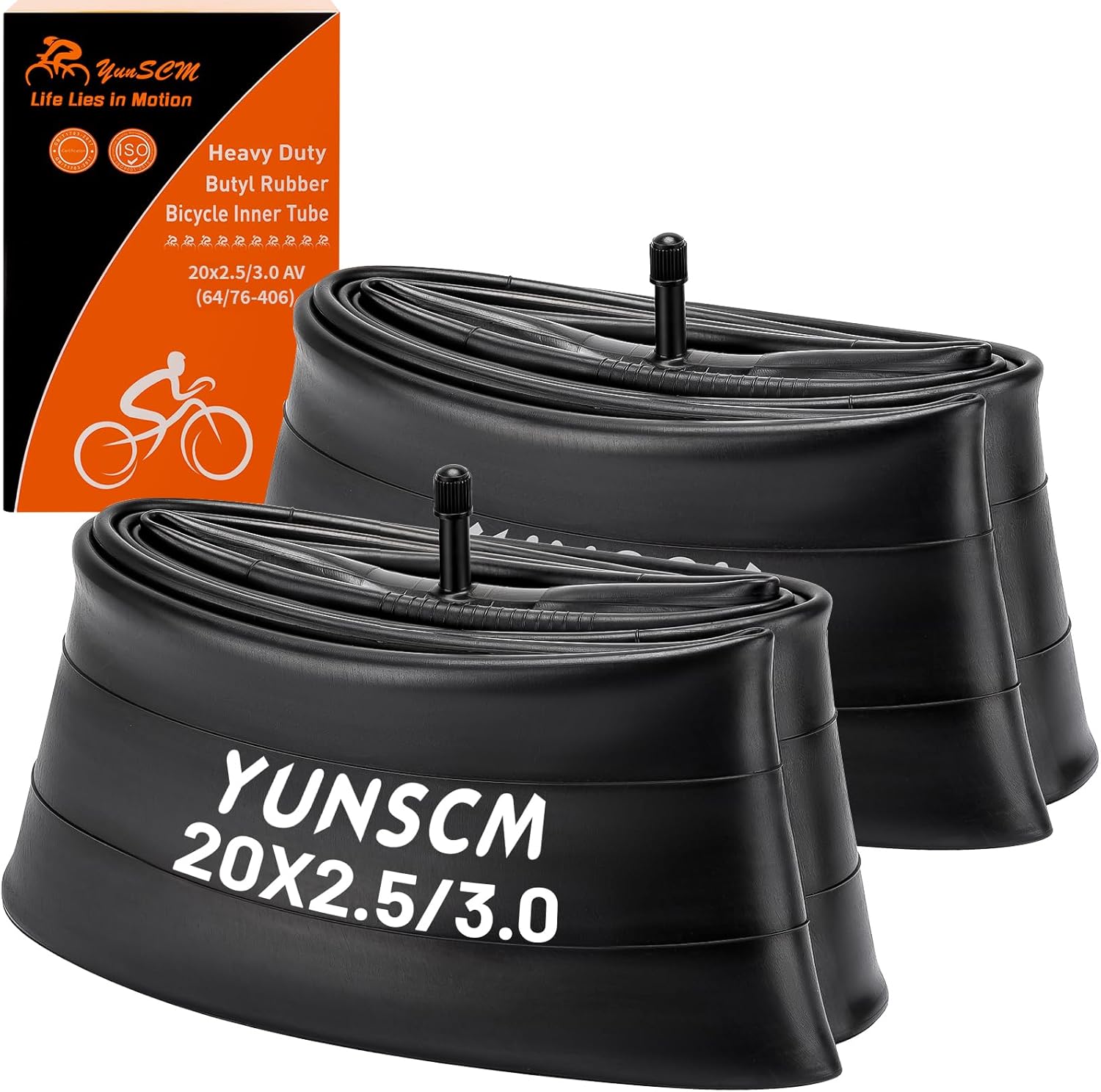 2-PCS 20×3 Heavy Obligation E-Bike Tubes 20×2.50 20X3.0 AV32mm ETRTO 64/76-406 Interior Tubes 20″ x 3.0″ Suitable with 20×2.50/2.60/2.80/3.0 E-Bike Bicycle Fats Tire Tubes Schrader Valve