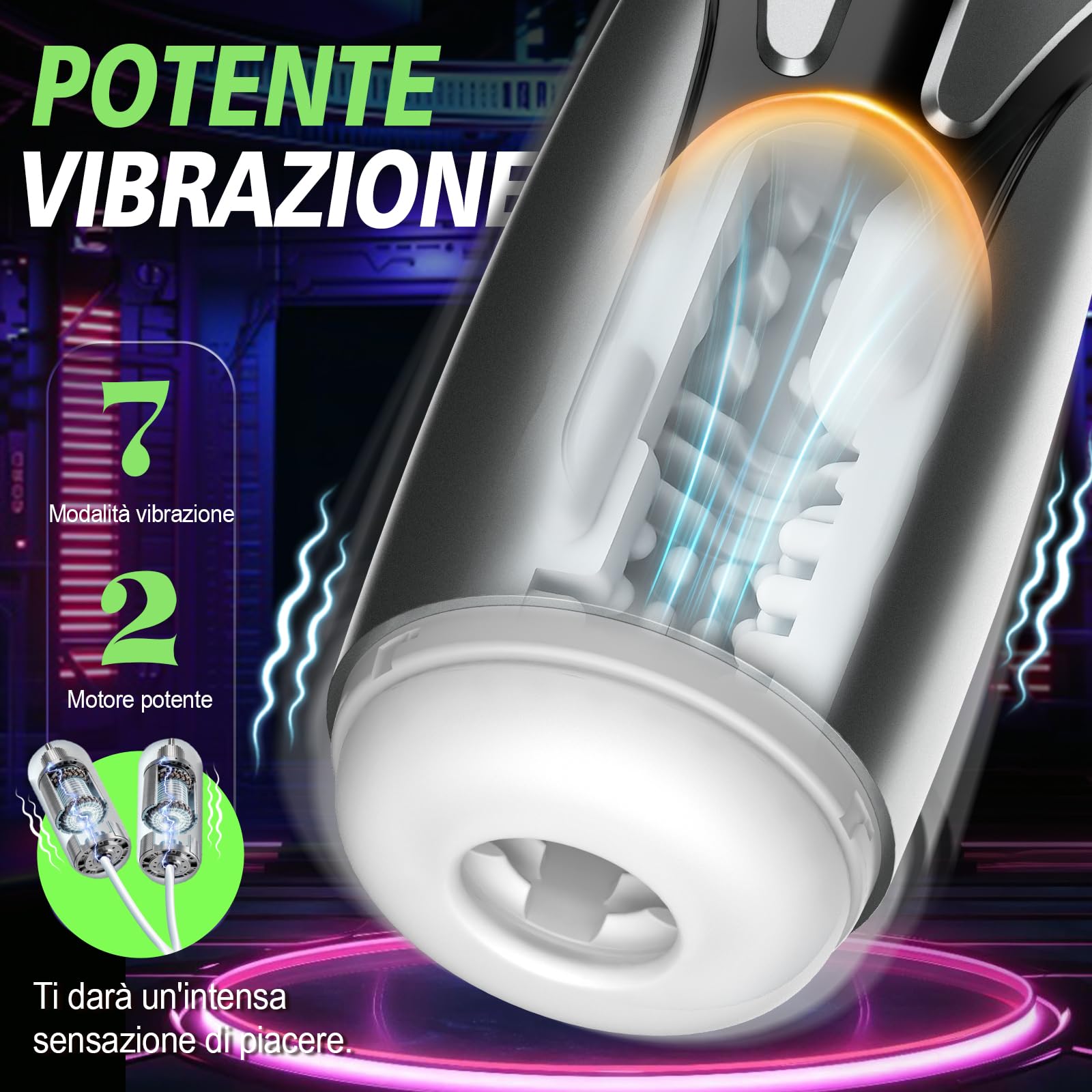 Masturvatore per Uomo con 7 Modalità di Vibrazione & Telescopica, Masturbatore Maschile per Pene Sex Toys Vibratore, Realistico Vagina Pocket Pussy Sexytoysys Coppia