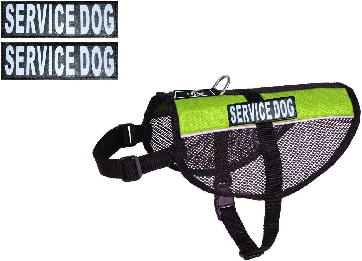 Service Dog mesh Vest Harness Cool Comfort Nylon for Dogs Small Medium Large Purchase Comes with 2 Reflective Service Dog Removable Patches. Please Measure Your Dog Before Ordering
