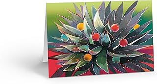 Stonehouse Collection Cactus Christmas Cards, Festive Agave Cactus Holiday Card, Desert, Boxed Set of 18 Holiday Cards, 5x7 Inch with Envelopes (Standard)