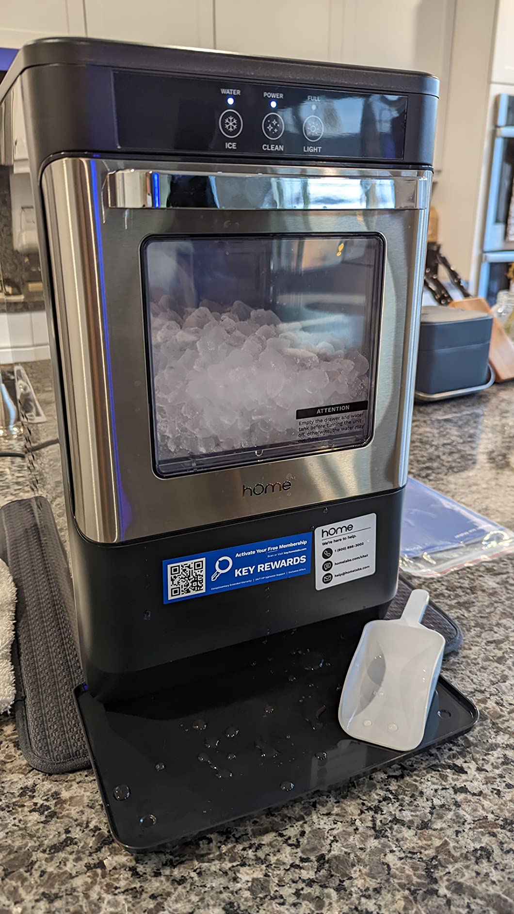 29/mo Finance hOmeLabs Countertop Nugget Ice Maker Stainless Steel